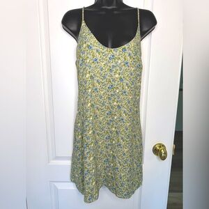 Reformation Sage Green Blue White Floral Boho Mini Short Sun Dress Small